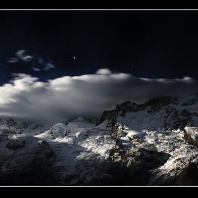 Pleine lune sur le Breithorn et Castor et Pollux - CH67